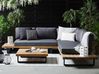 Garten Ecksofa mit Tisch 5-Sitzer MYKONOS zertifiziertes Akazienholz Dunkelgrau rechtsseitig