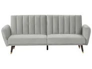 Schlafsofa 3-Sitzer VIMMERBY Samtstoff Hellgrau_764227
