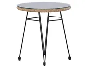 Bistro Set inkl. Kissen TROPEA II Polyrattan Naturfarben_812336