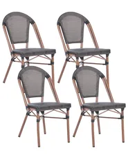 Gartenstuhl 4er Set RIFREDDO Polyrattan Grau_1062340