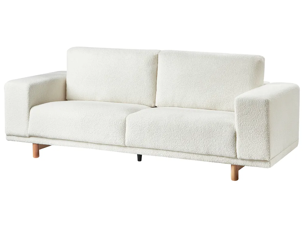 Sofa 3-Sitzer NIVALA Bouclé Cremeweiß_946981