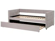Ausziehbett Samtstoff CHAVONNE 90 x 200 cm Hellgrau_1069367