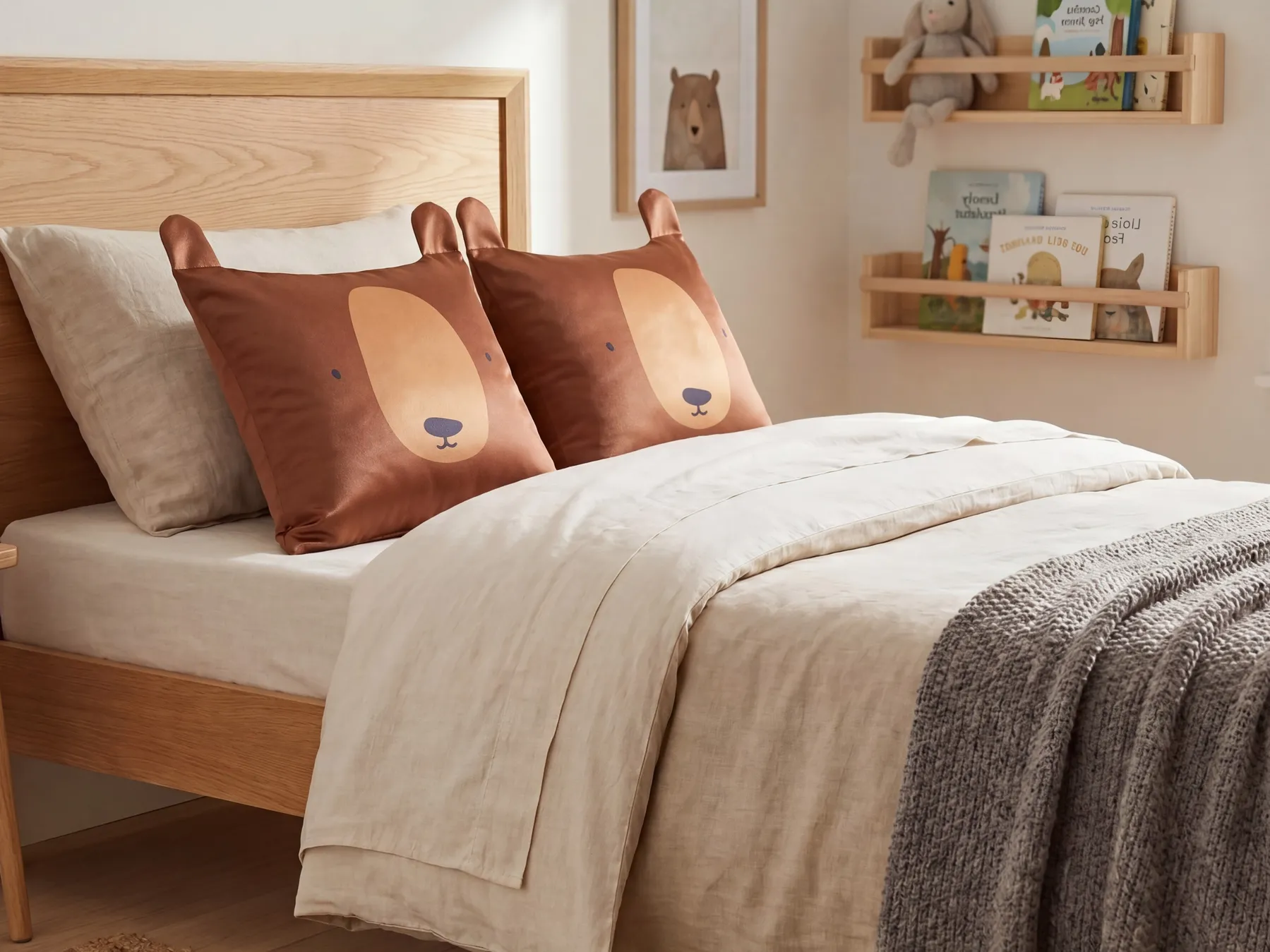 Dekokissen 2er Set TEDDYBEAR Baumwolle 45 x 45 cm Braun_910474