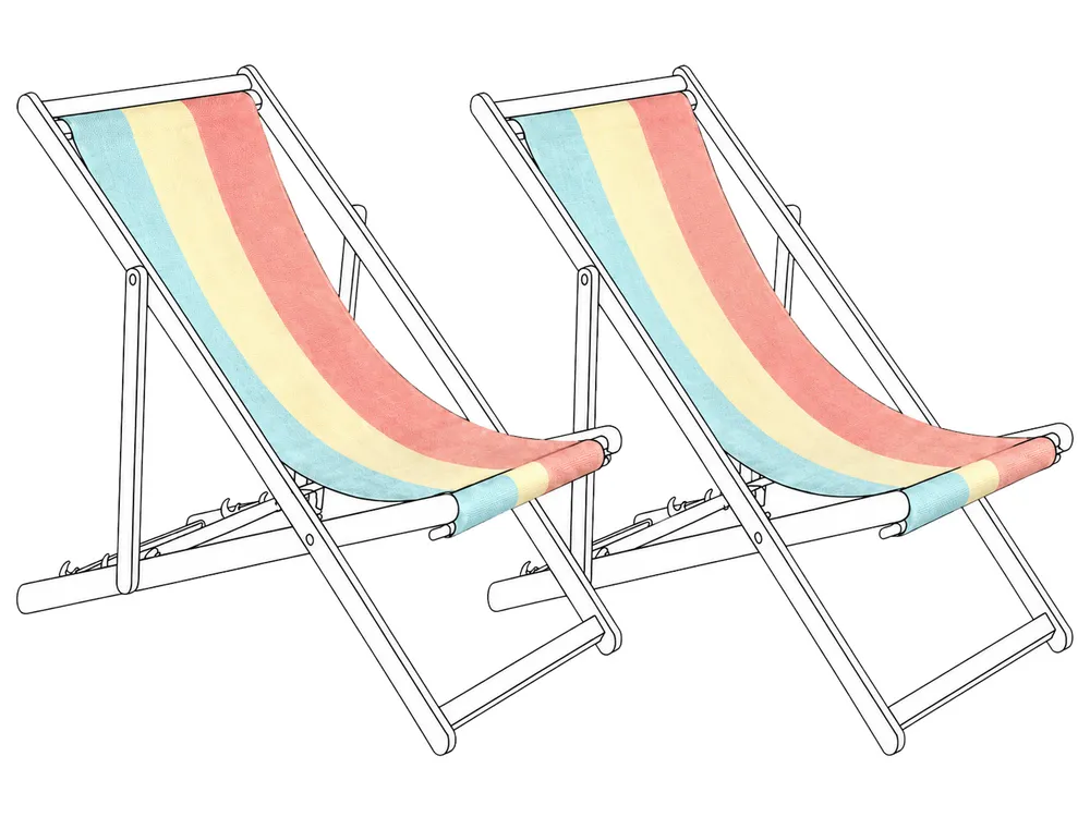 Ersatzstoff für Sonnenliege 2er Set ANZIO/AVELLINO 113 x 44 cm Bunt