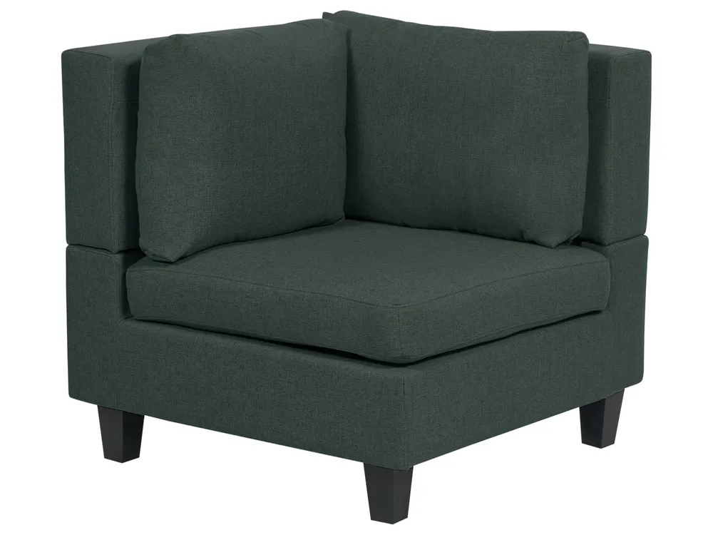 Modular Corner Sofa 4 Seater UNSTAD with Ottoman Fabric Dark Green Right Hand_925467