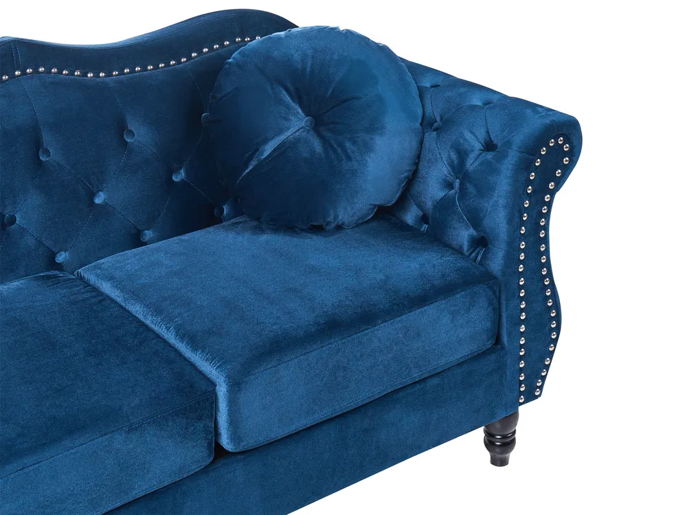 Living Room Set 5 Seater SKIEN Velvet Navy Blue_743319
