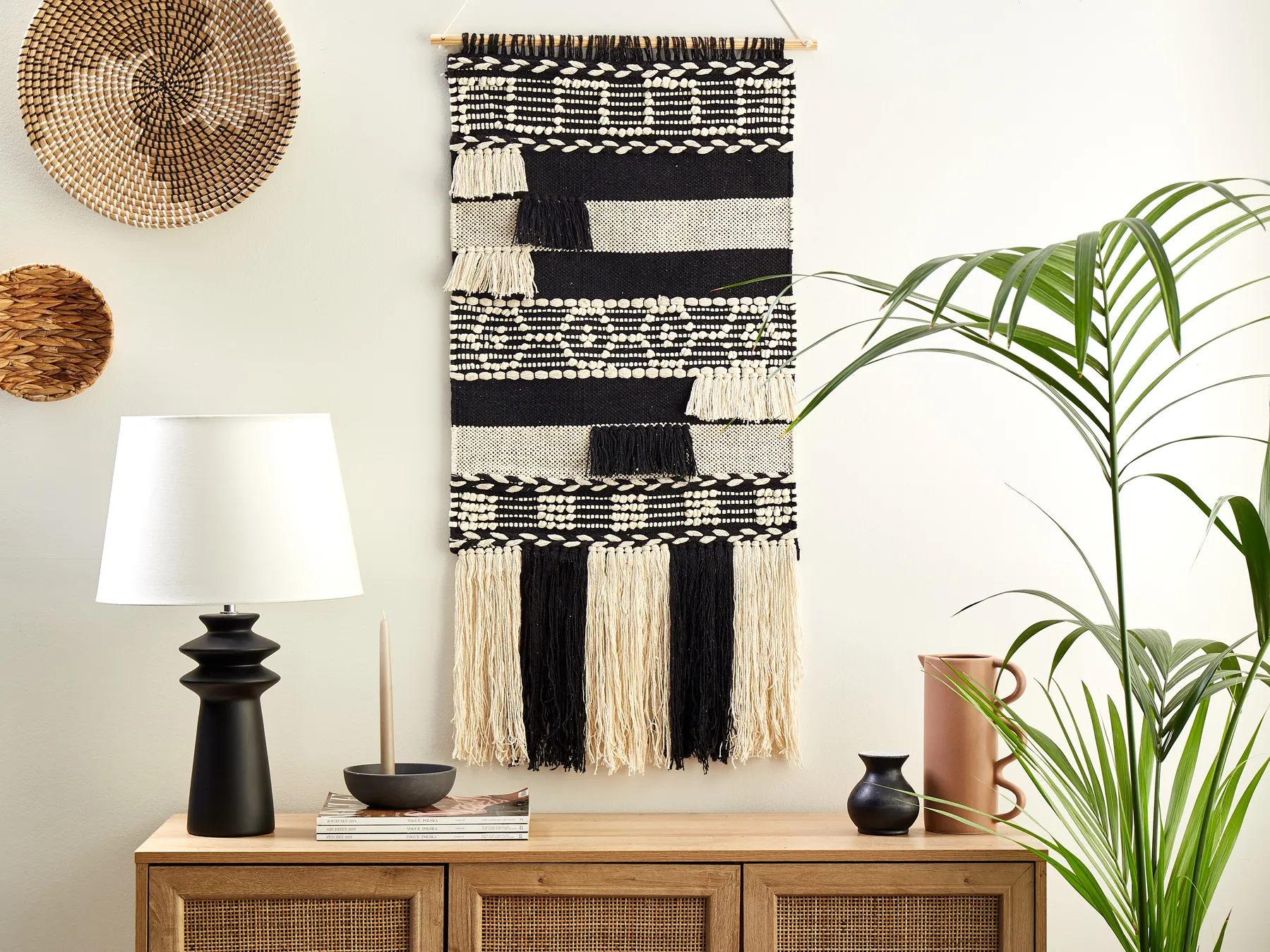 Fabric Wall Hanging MURIDKE Cotton 145 cm Beige_841339
