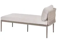 Garten Ecksofa mit Tisch 3-Sitzer LEFFE Metall Beige rechtsseitig_1045256