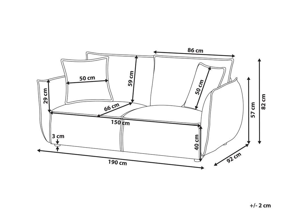 Sofa 3-Sitzer KUNES Stoff Grün_1013208