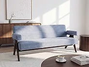 Sofa 2 Seater TAMRE Chenille Light Blue/ Dark Brown_1183240