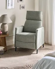 Recliner Chair SELVIK with Footrest Fabric Light Green_1039031