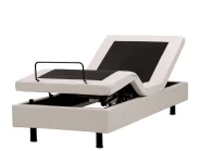 Verstellbares Bett ohne Kopfteil Stoff DUKE II 80 x 200 cm Hellbeige_952166