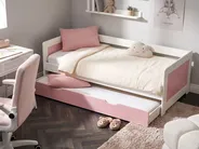 Ausziehbett Kiefernholz GRAVELINES 90 x 200 cm Rosa_1004427