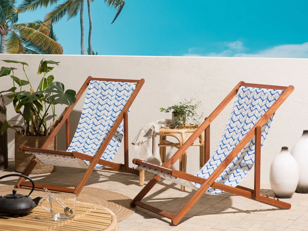 Ersatzstoff für Sonnenliege 2er Set ANZIO/AVELLINO 113 x 44 cm Blau
