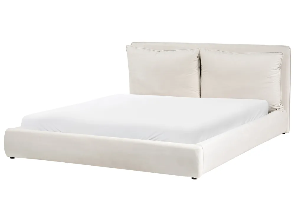 Bett mit Lattenrost Stoff BAJONNA 180 x 200 cm Hellbeige