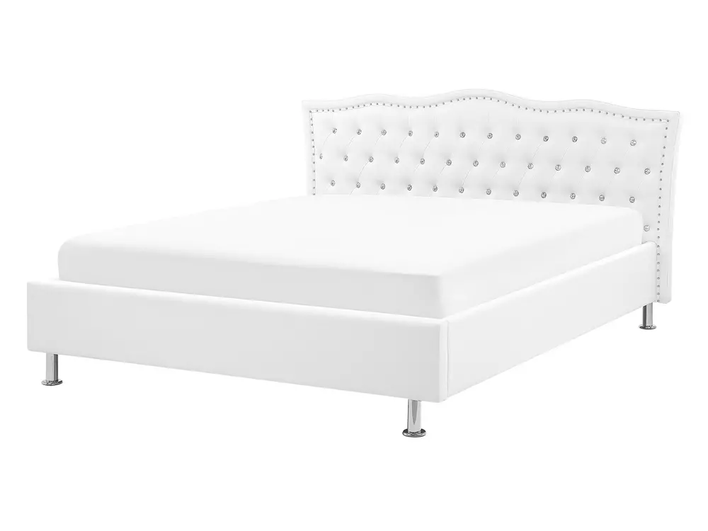 Bett mit Lattenrost Kunstleder METZ 140 x 200 cm Weiß