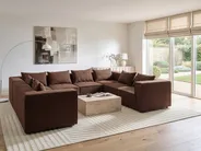 Modular U-Shape Sofa 8 Seater AXEBO Boucle Brown_1075926