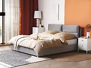 Bett mit Stauraum BATILLY Samtstoff Hellgrau 160 x 200 cm_1175144