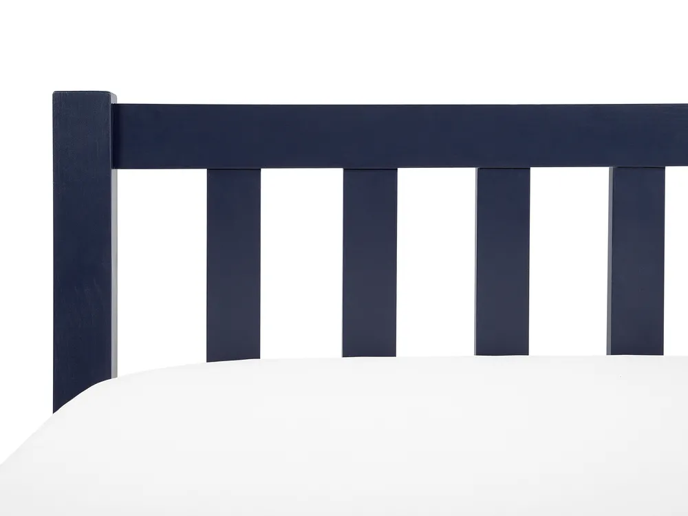 Bett mit Lattenrost Kiefernholz FLORAC 140 x 200 cm Marineblau_797901