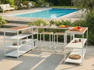 Outdoor-Küche mit Spüle AVETRANA Braun / Weiß Metall_1068227