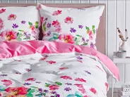 Duvet Cover Set LARYNHILL 135 x 200 cm Sateen Cotton Pink_803099