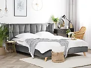 Bett mit Lattenrost Samtstoff SENLIS 160 x 200 cm Grau_1184598