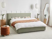 Bed Faux Linen LESTRE 160 x 200 cm (EU King Size) Green_960080