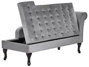 Rechtsseitige Chaiselongue PESSAC mit Stauraum Samtstoff Hellgrau_881797