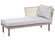 Lounge Set mit Tisch 4-Sitzer CREMONA Akazienholz Braun / Grau rechtsseitig_1099544