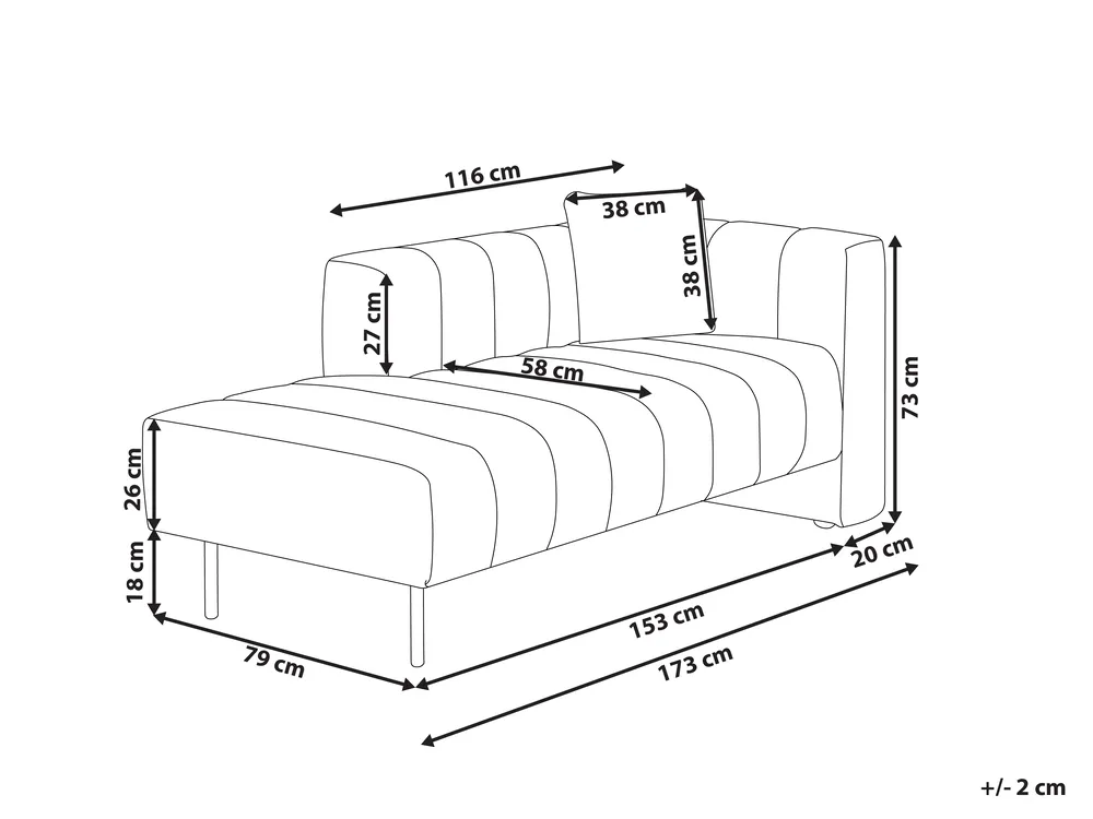 Rechtsseitige Chaiselongue LANNILS Stoff Hellbraun_942000