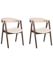 Esszimmerstuhl 2er Set DAY Bouclé Dunkelbraun / Beige_949149