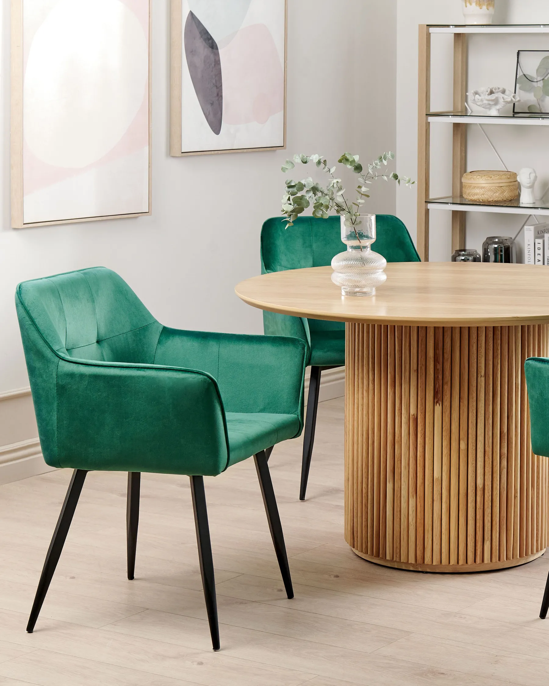 Set of 2 Dining Chairs JASMIN Velvet Emerald Green_859412