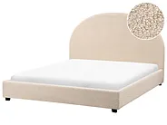 Bett mit Lattenrost Bouclé VAUCLUSE 140 x 200 cm Beige_975994