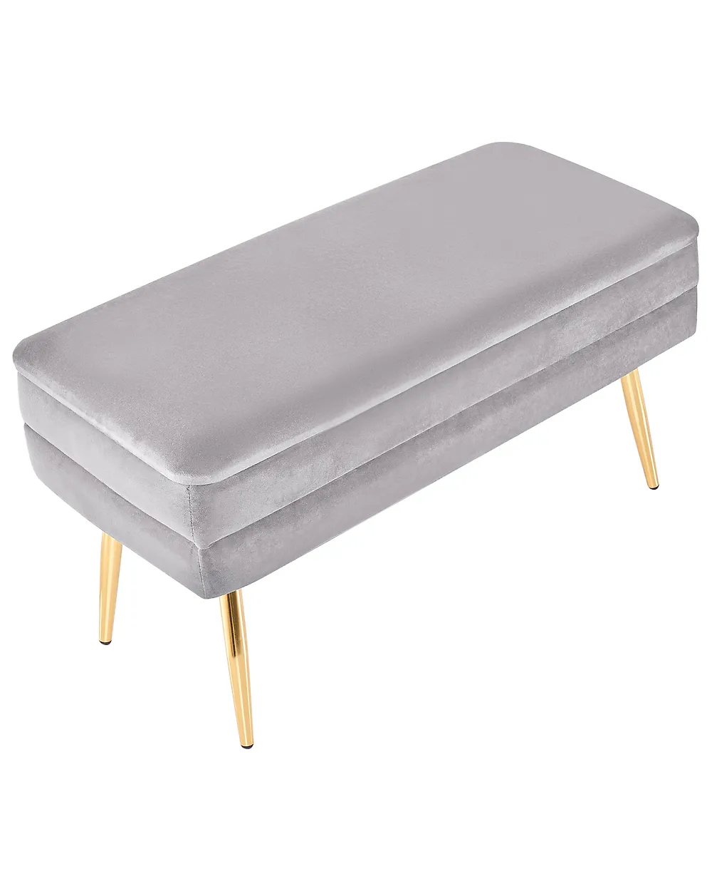 Banc de rangement rembourré DURHAM Velours Gris_1194809