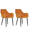 Esszimmerstuhl 2er Set WELLSTON Samtstoff Orange