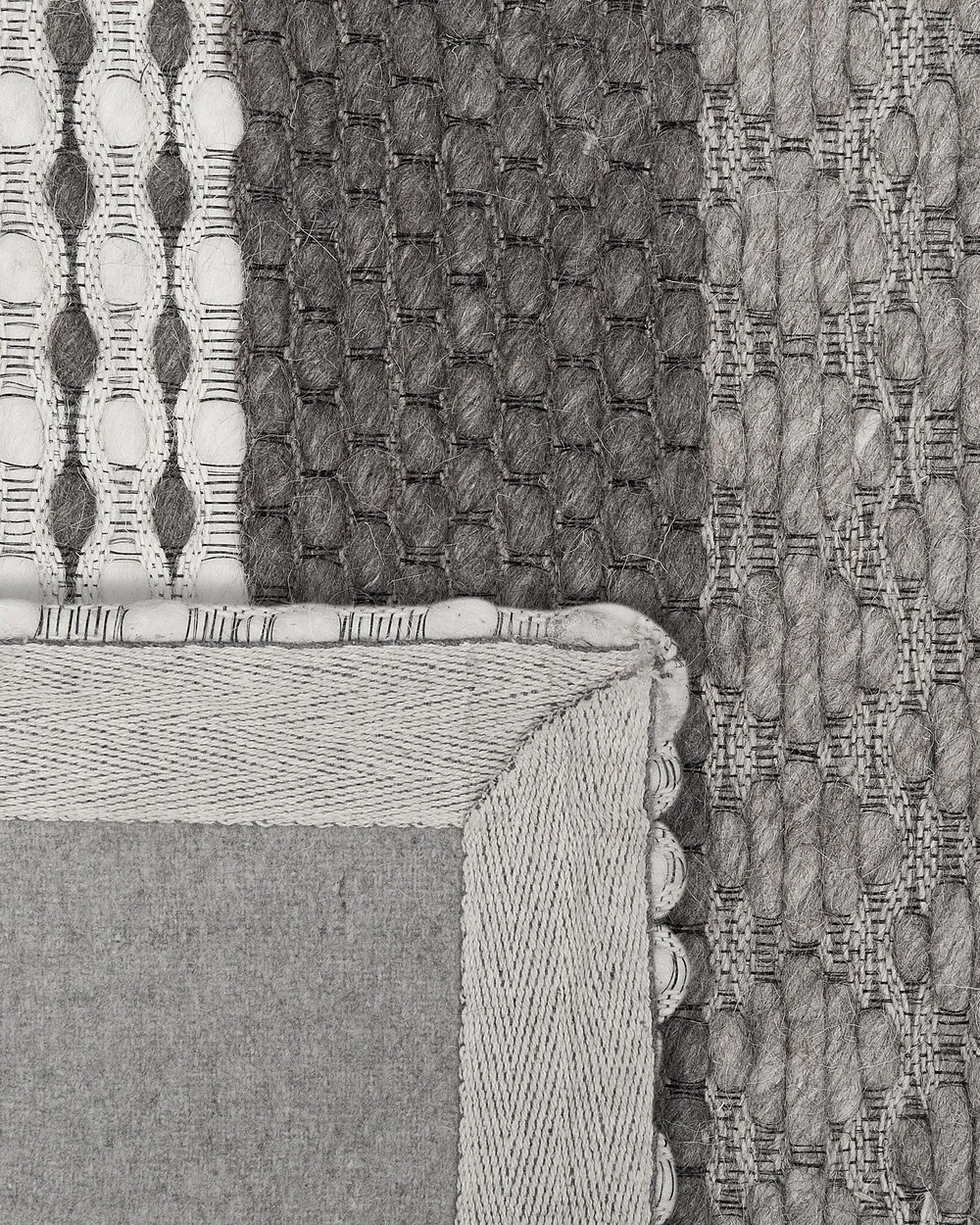 Teppich AKKAYA Grau 80 x 150 cm Wolle_751817
