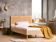 Bett mit Lattenrost Polyrattan MONPAZIER 120 x 200 cm Hellbraun_1037752