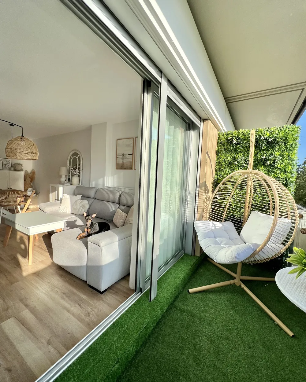 Hängesessel mit Gestell ARCO Metall Beige_884871