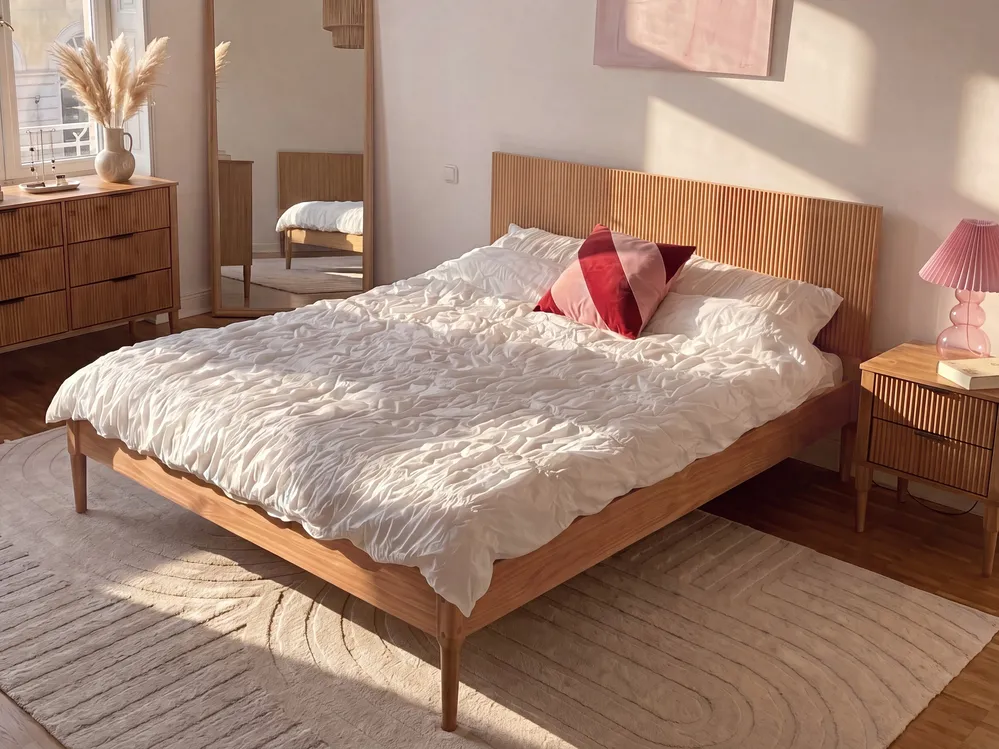 Bed Pine Wood AMBAZAC 120 x 200 cm (EU Small Double) Light Brown_1099161