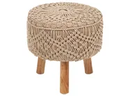 Repose-pied Macramé MANZAI Coton Beige foncé_1135893