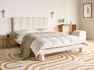 Bed Boucle CRESSAT 140 x 200 cm (EU Double) Off-White_1150969