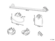 Badezimmerhalter Set 6-teilig ZARUMA mit Handtuchstangen und -haken Schwarz_989499