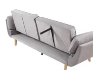 Schlafsofa 3-Sitzer ASBY Samtstoff Hellgrau_788070