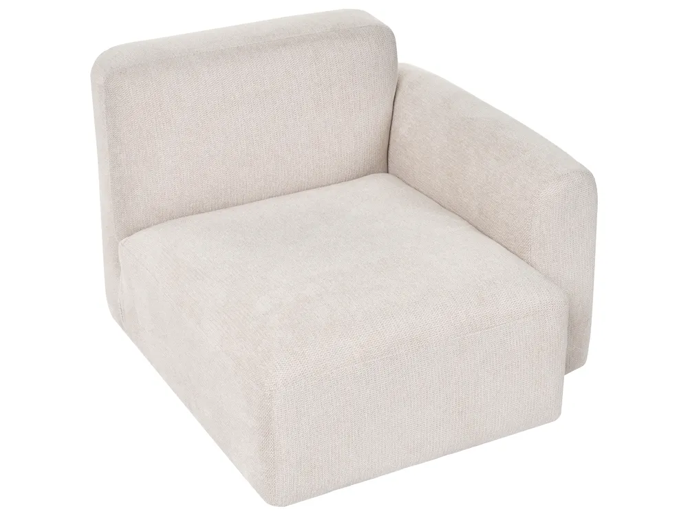 Modular Corner Sofa 3 Seater HEDE with Ottoman Fabric Light Beige Right Hand_1092175