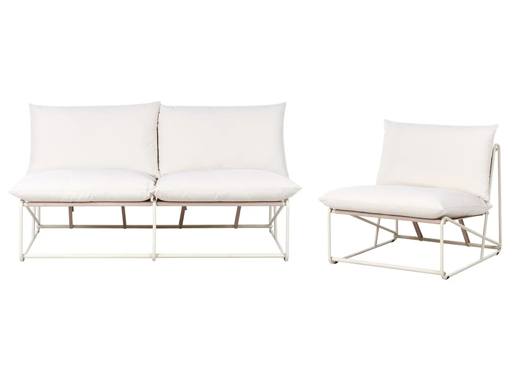 Garden Sofa Set 3 Seater PICO Metal Light Beige