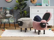 Tierhocker mit Stauraum SHEEP Schaf Stoff Rosa_783632