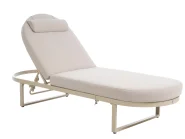 Sonnenliege mit Kissen RONCOLO Metall Beige_1117408