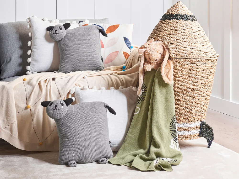 Dekokissen 2er Set SHADOOR Baumwolle 35 x 35 cm Grau Panda_1079278