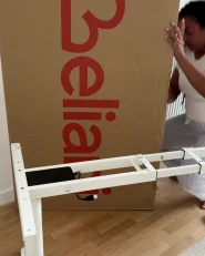Schreibtisch elektrisch höhenverstellbar DESTINAS 120 cm 72 cm Braun / Weiß_1026066