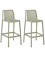 Set mit 2 Barstühlen ARICCIA Kunststoff Grün_1149259
